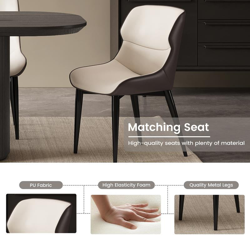 (Multiple Packages) Guyii Black Grey Oval Dining Table Set with 4-8 Chairs Modern Kitchen Table Sturdy Base Spacious Top Easy Assembly Perfect for Dining Room Bar Living Room Wooden Tabletop