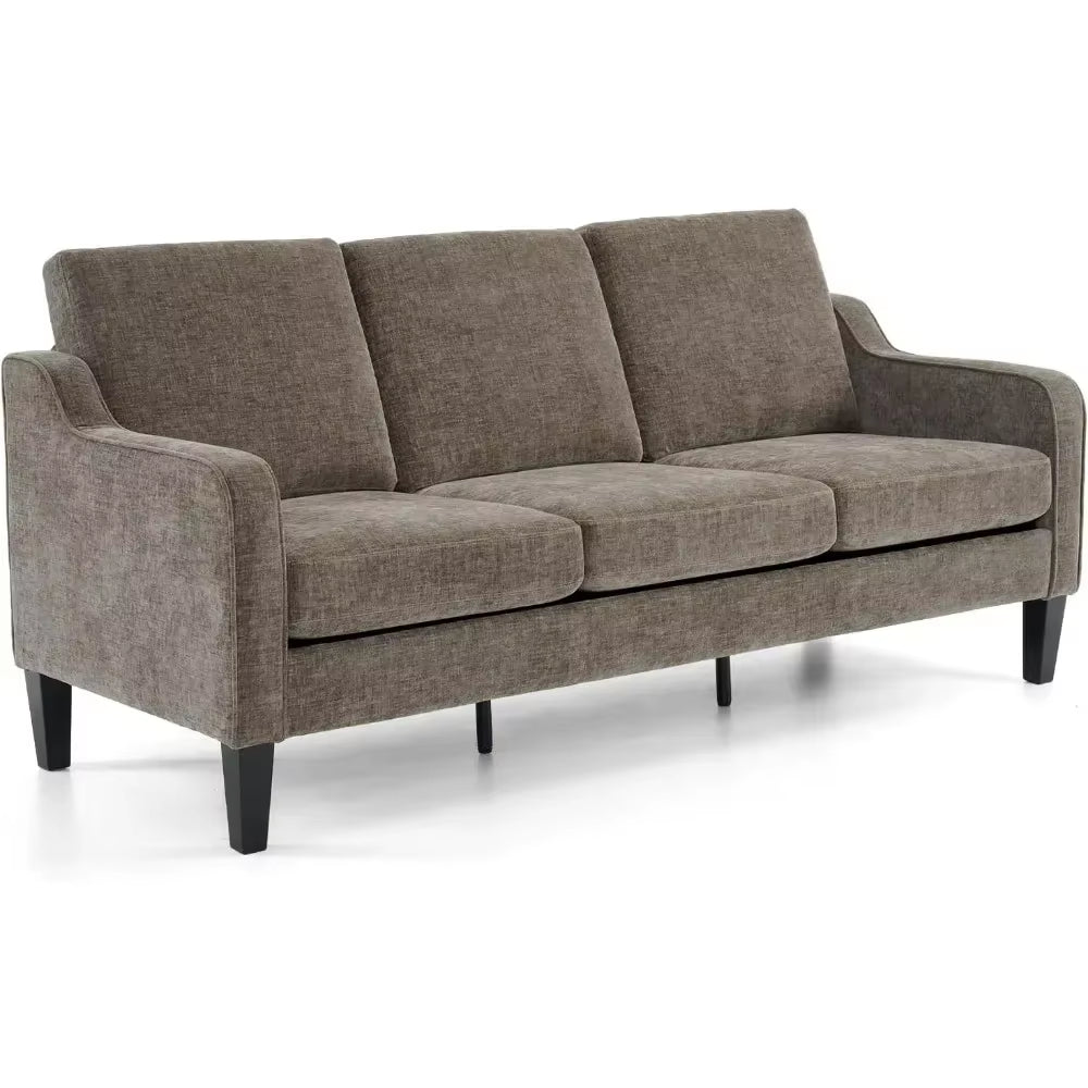 Sofas for Living Room Couch 71" Small Sofa Brown Couch Mid Century Modern Couches 3 Seater Comfy Couch Upholstered