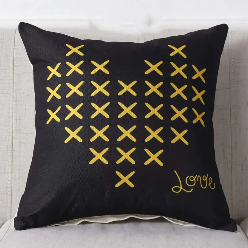 Chic Geometric Linen Pillowcase