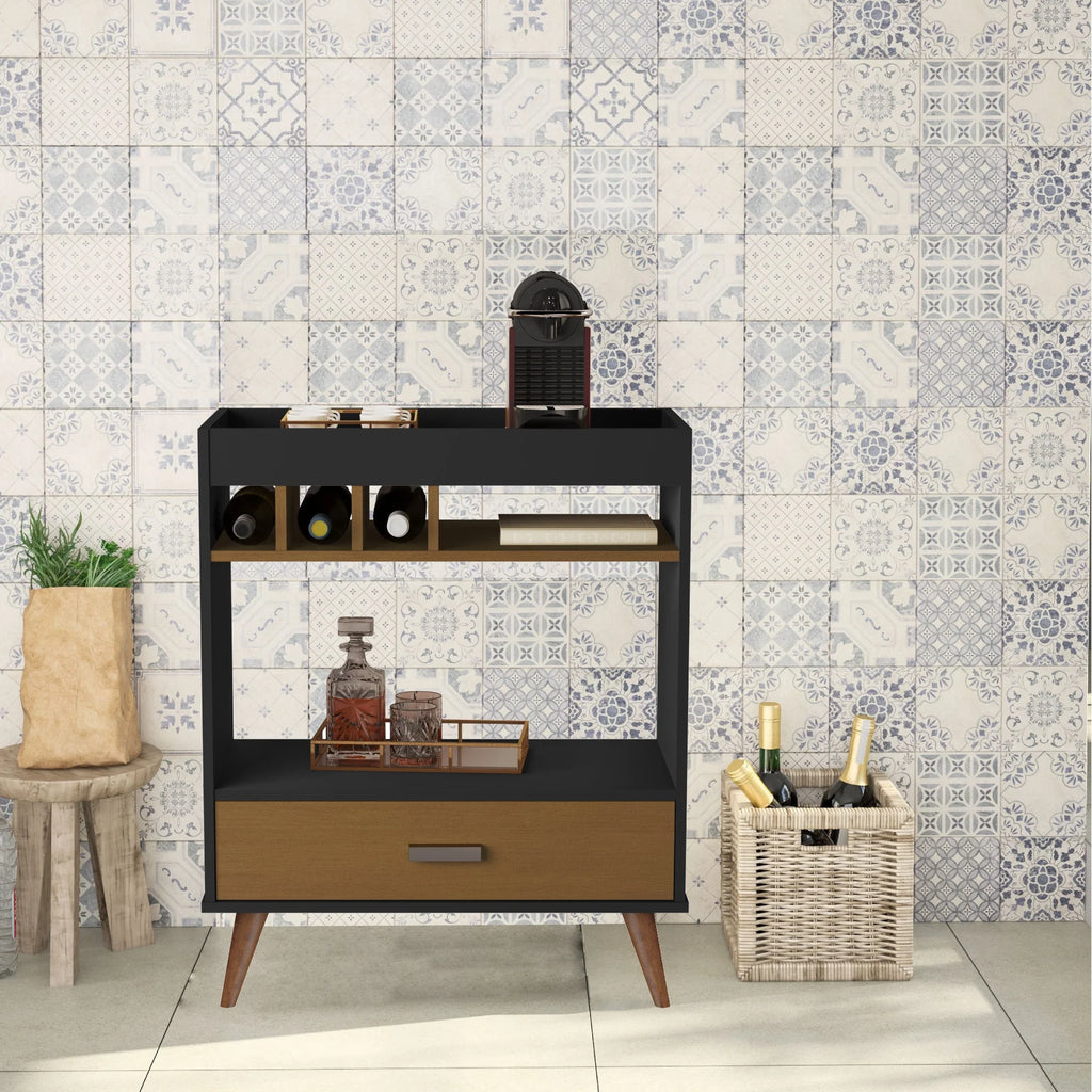 Boahaus Ashbourne Bar Cabinet with Wine Rack & Storage | Modern Design