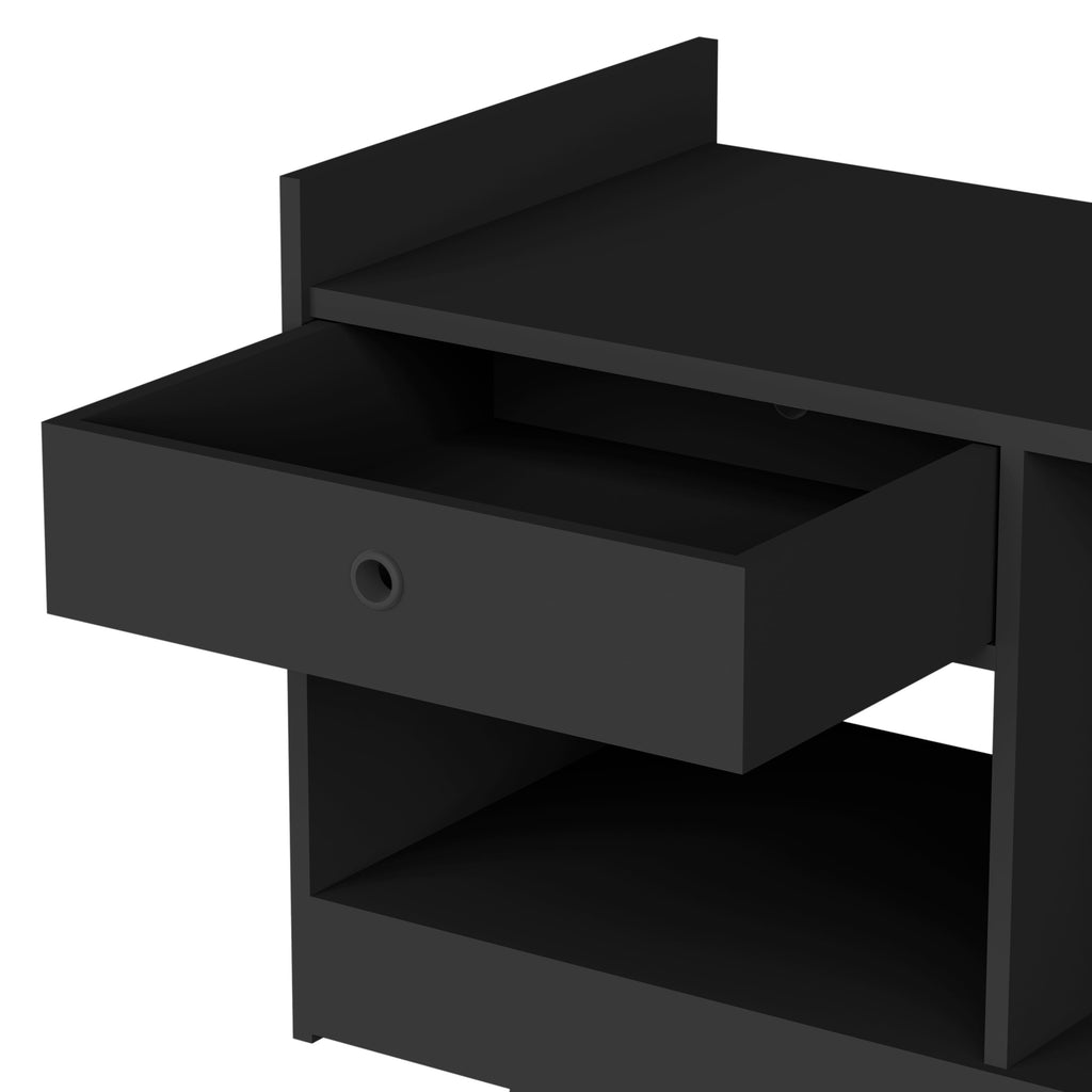 Boahaus Evershot Bar Cabinet with Open Shelves & Wooden Legs | Modern Design