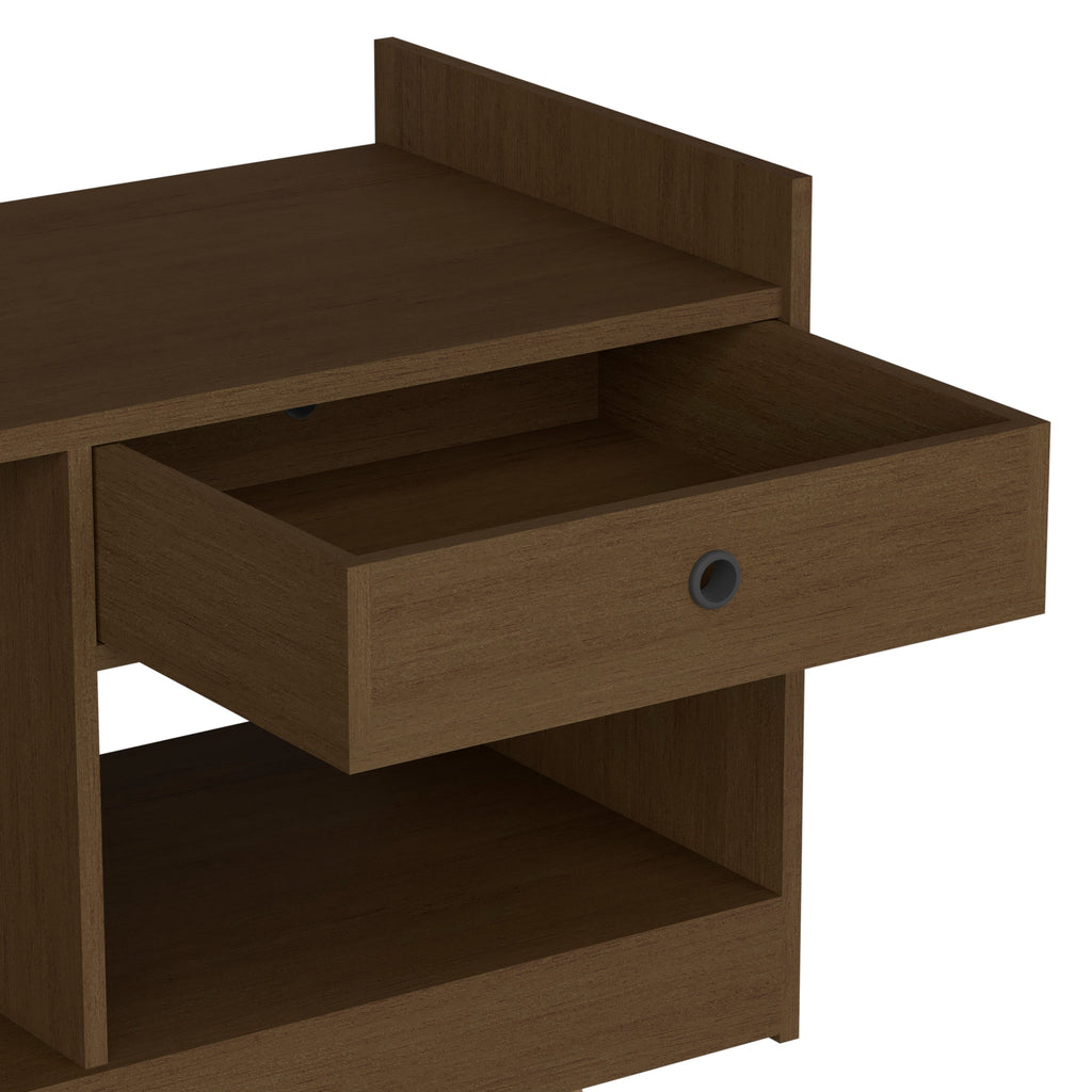 Boahaus Evershot Bar Cabinet with Open Shelves & Wooden Legs | Modern Design