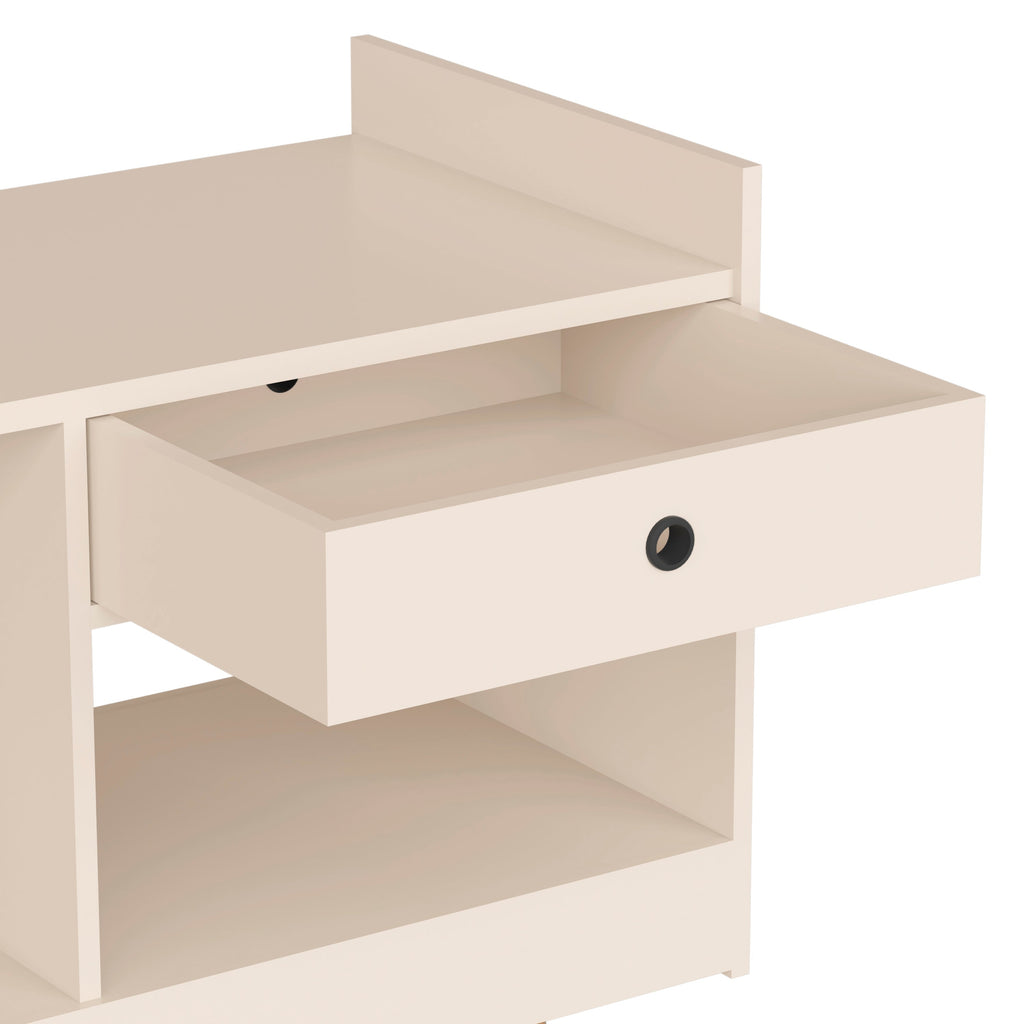 Boahaus Evershot Bar Cabinet with Open Shelves & Wooden Legs | Modern Design