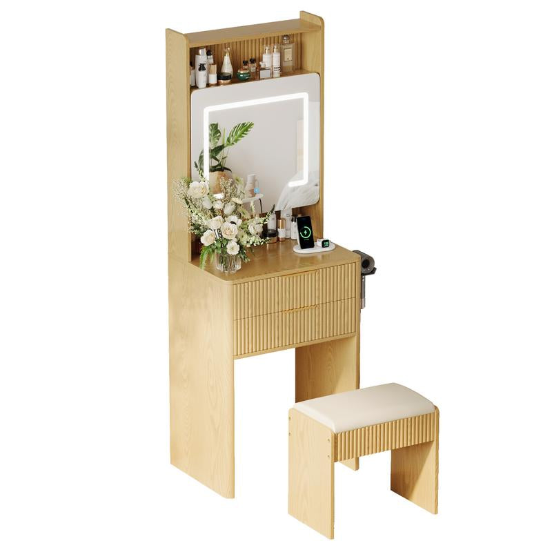 TOKSOM 3 in 1 Vanity,Wood Small Vanity Desk with Mirror and Lights,Make up Vanity with Drawers and Storage,Modern Dressers for Bedroom,Black,21.65X15.74X62.79 in Teen Gift Girl Rooms Furniture Large Vanity Table Mid Century Coffee Table Vanity Set