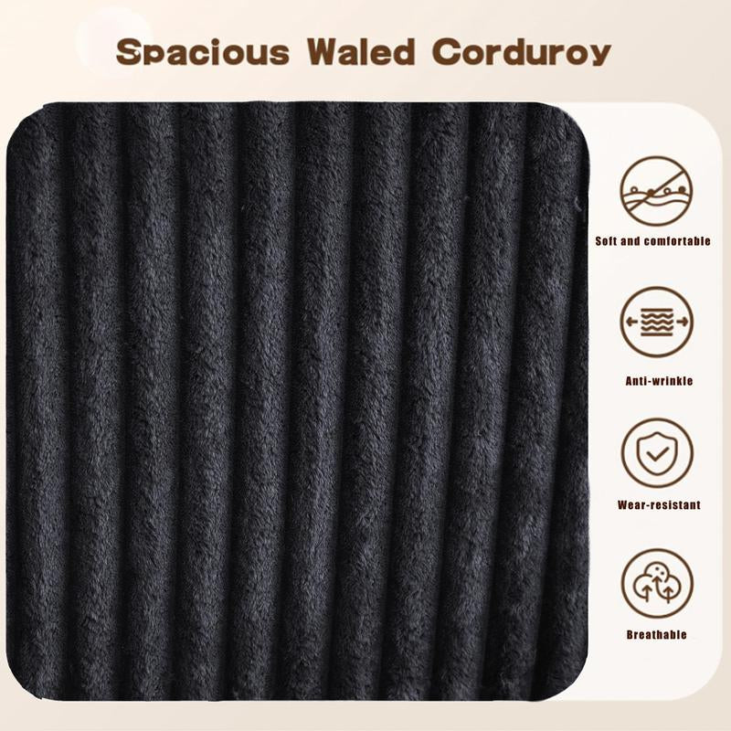 The Cloud Couch 132 Inch Modular U-Shaped Sofa with Fluffy Plush Corduroy Fabric Convertible Sofa Bed Recliner for Living Room & Bedroom Comfortable Boneless Couch with Soft Throw Pillows