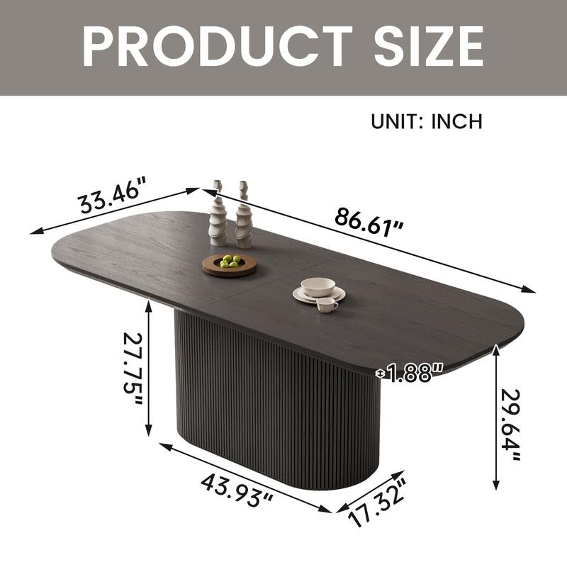 (Multiple Packages) Guyii Black Grey Oval Dining Table Set with 4-8 Chairs Modern Kitchen Table Sturdy Base Spacious Top Easy Assembly Perfect for Dining Room Bar Living Room Wooden Tabletop