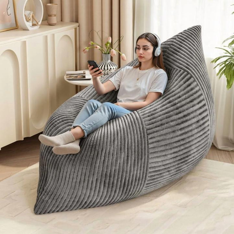 HOMALL 3 in 1 Giant Bean Bag Chair for Adults, Convertible Bean Bag Floor Couch Bed with Washable Cover, High-Density Foam Chair Bed for Living Room, Dorm Room, Office