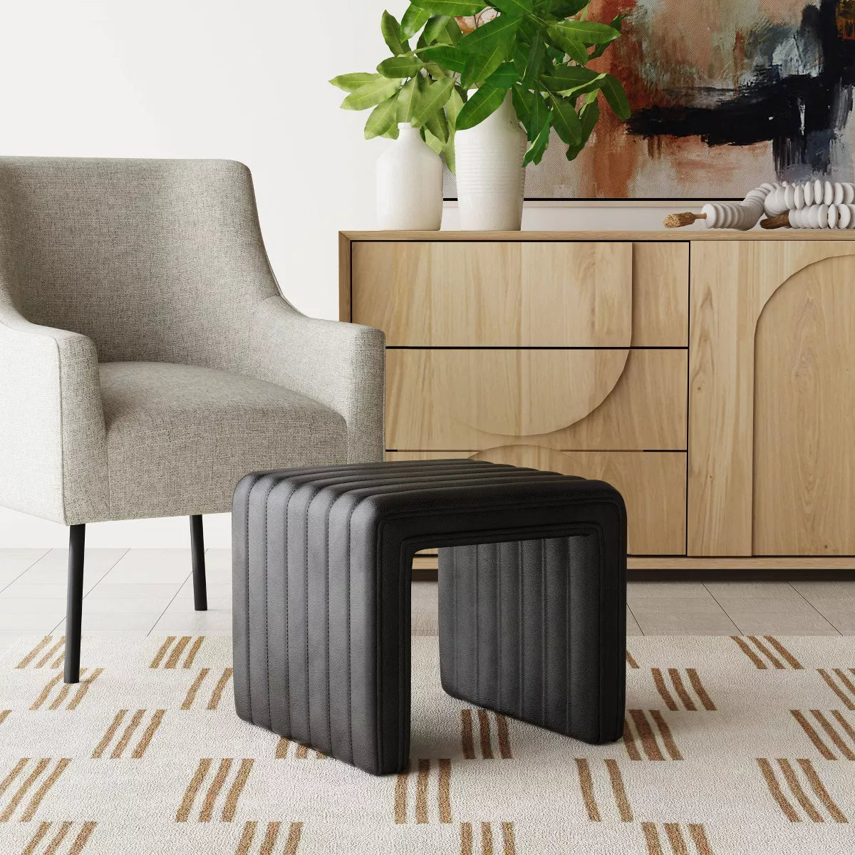Modern Channel Ottoman - Homepop