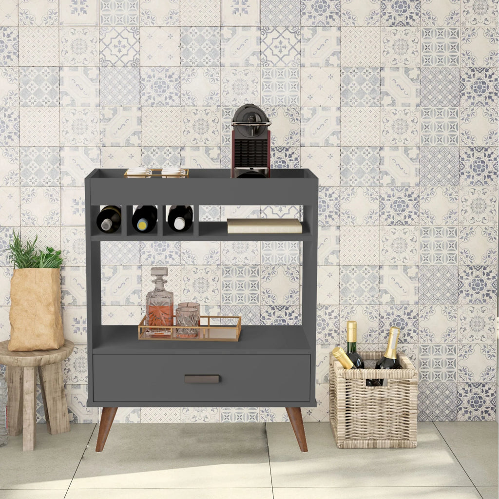 Boahaus Ashbourne Bar Cabinet with Wine Rack & Storage | Modern Design