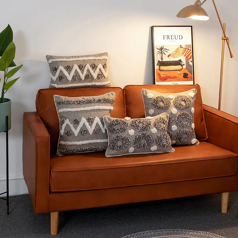 Tufted Cotton Linen Soft Waist Pillow