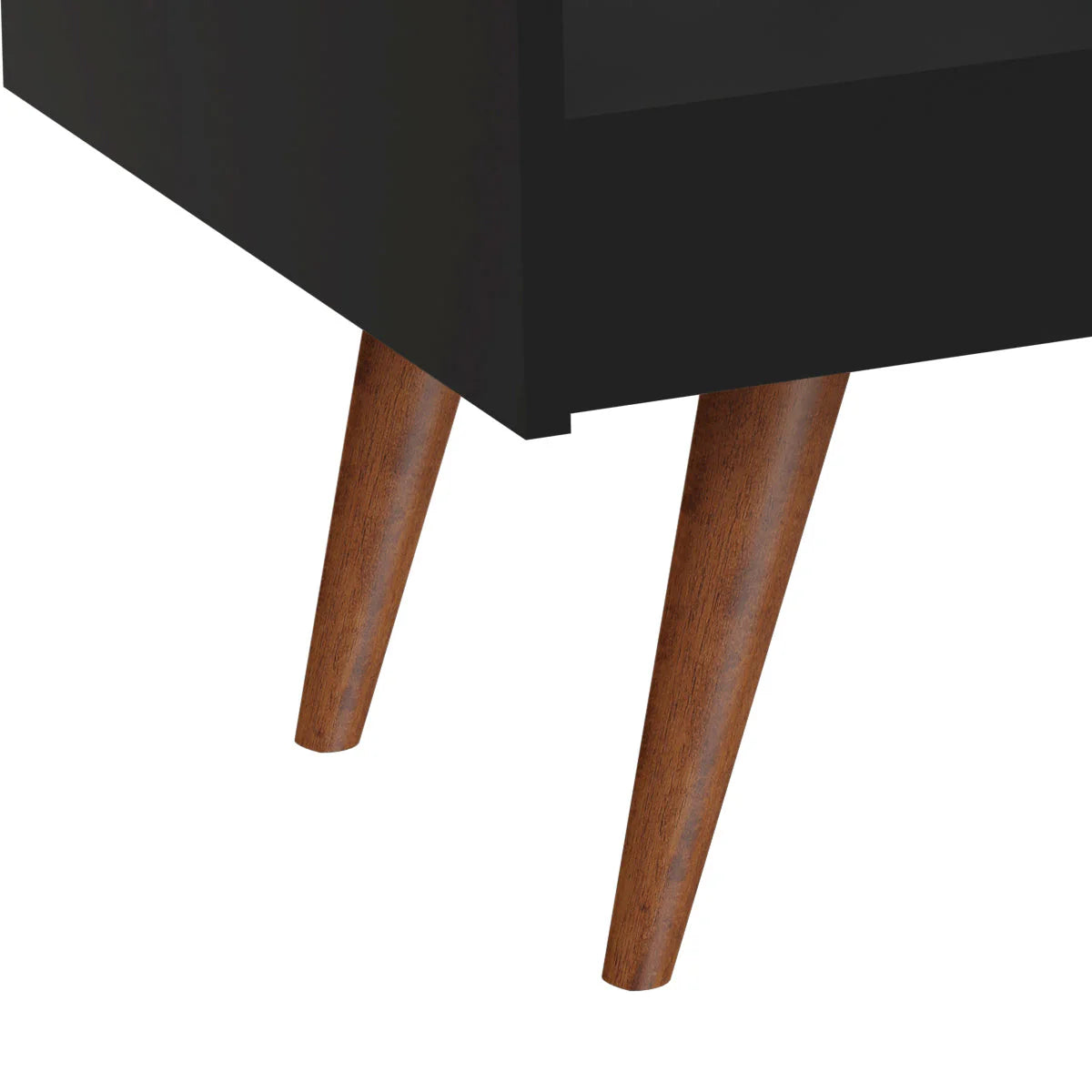 Boahaus Evershot Bar Cabinet with Open Shelves & Wooden Legs | Modern Design