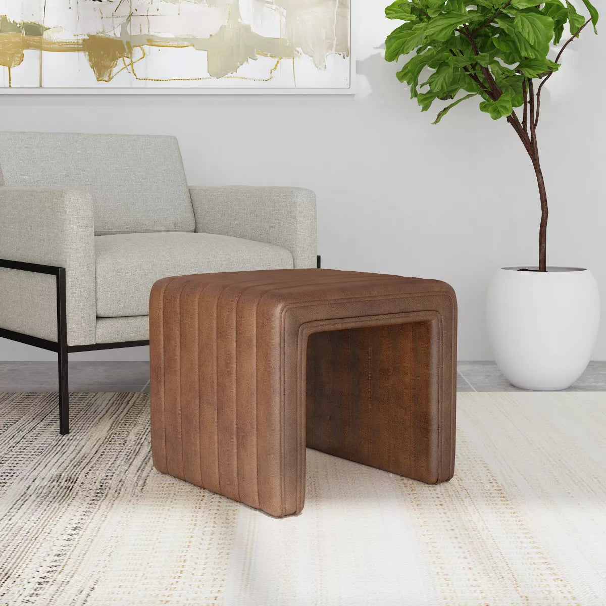 Modern Channel Ottoman - Homepop