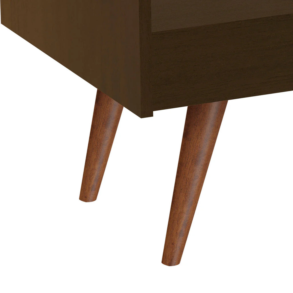 Boahaus Evershot Bar Cabinet with Open Shelves & Wooden Legs | Modern Design