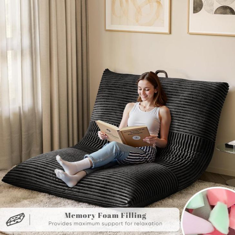 HOMALL 3 in 1 Giant Bean Bag Chair for Adults, Convertible Bean Bag Floor Couch Bed with Washable Cover, High-Density Foam Chair Bed for Living Room, Dorm Room, Office