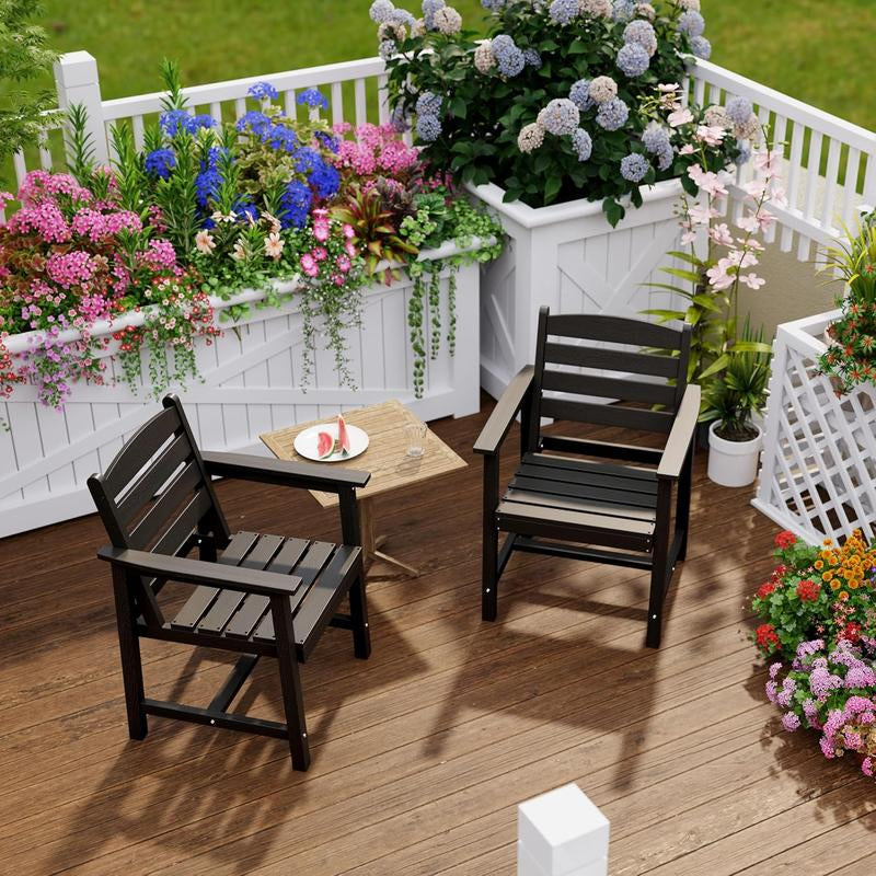 Anbuy Patio HDPE Dining Table Set, 5-Piece Outdoor Dining Table Sets, 2 in 1 Outdoor Furniture Table and 4 Outdoor Chairs for Garden, Backyard, Poolside, Easy Assembly,