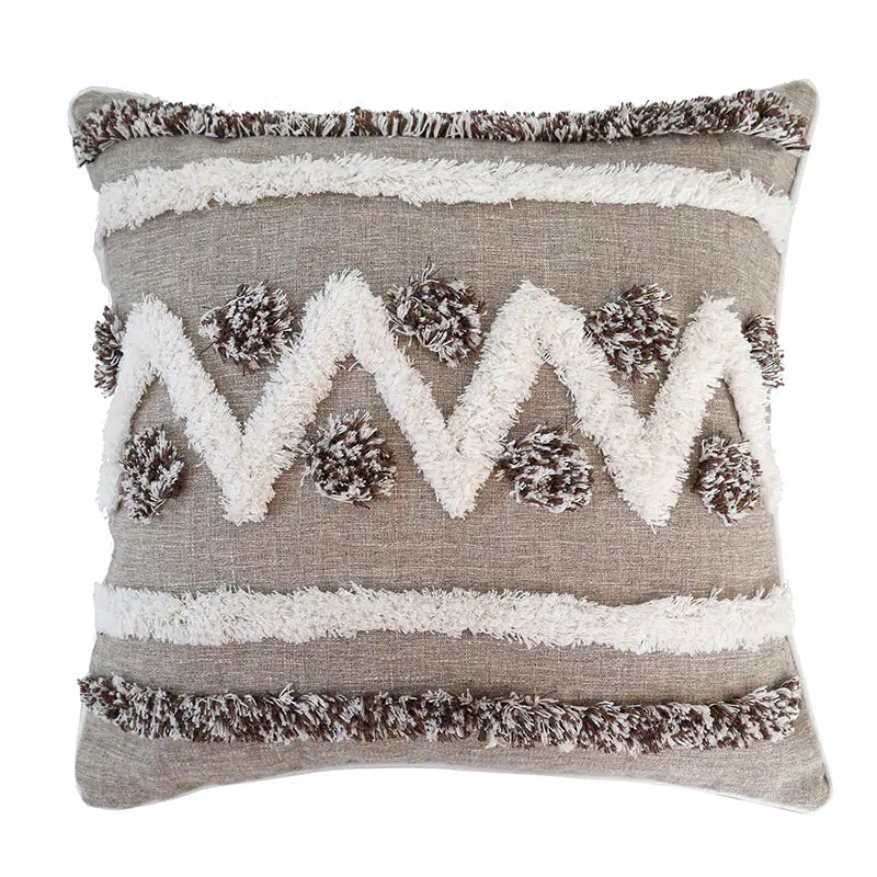 Tufted Cotton Linen Soft Waist Pillow