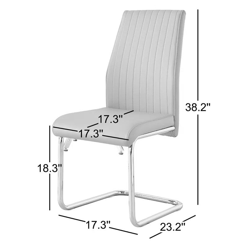 Lazarus Modern Padded Faux Leather & Chrome Leg Kitchen Dining Chairs Modern Design