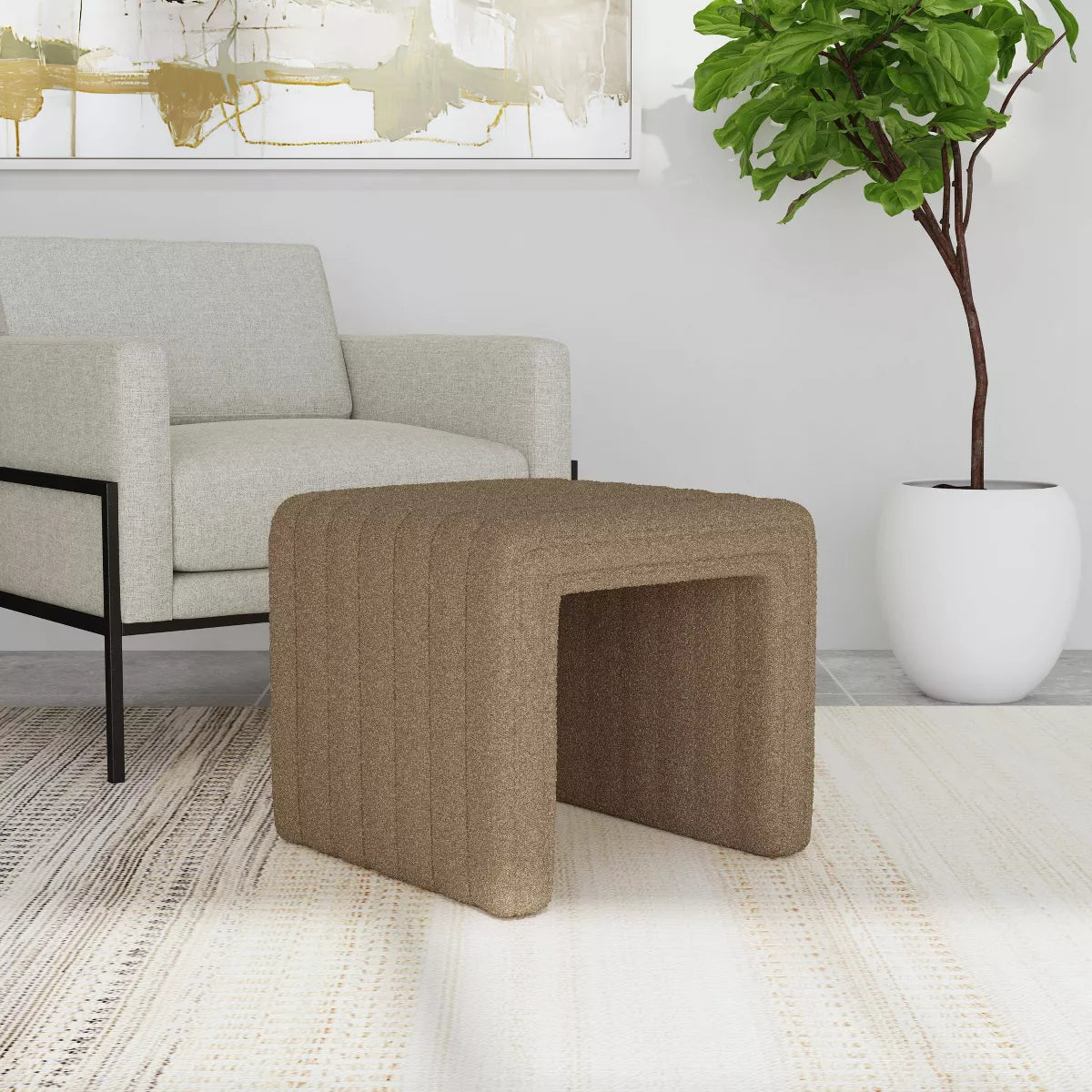 Modern Channel Ottoman - Homepop