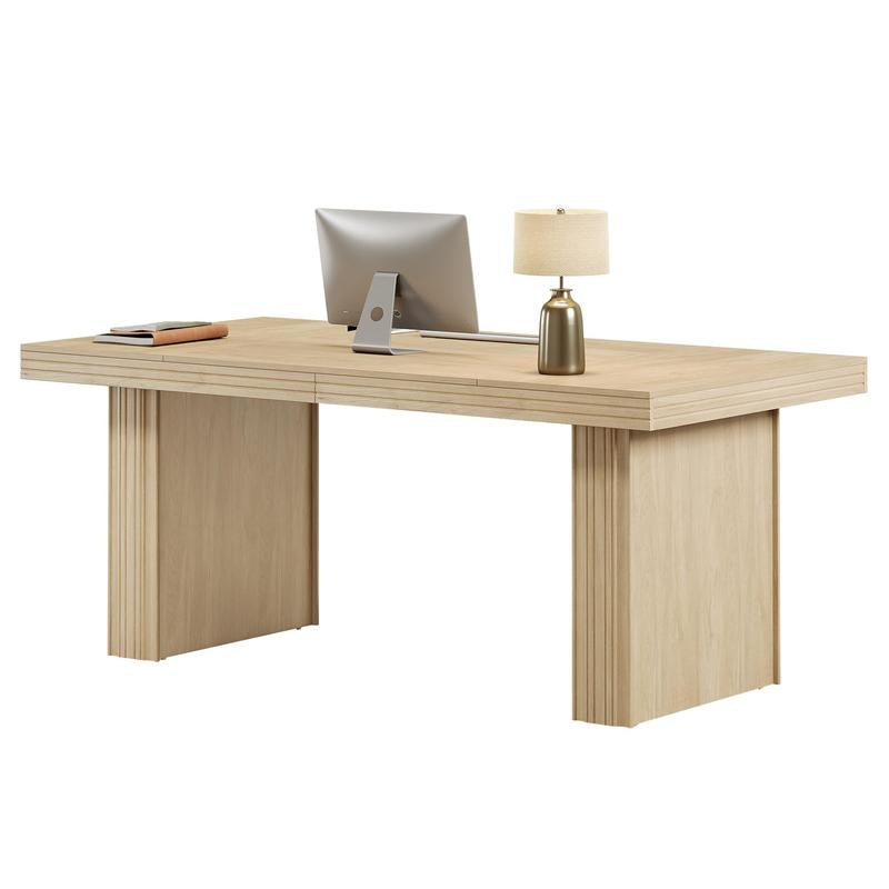 Tribesigns Executive Desk 63", Large Office Computer Desk with Heavy-Duty Legs & Thickened Desktop, Elegant Workstation for Study & Conference