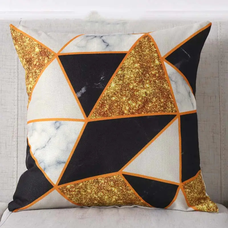 Chic Geometric Linen Pillowcase