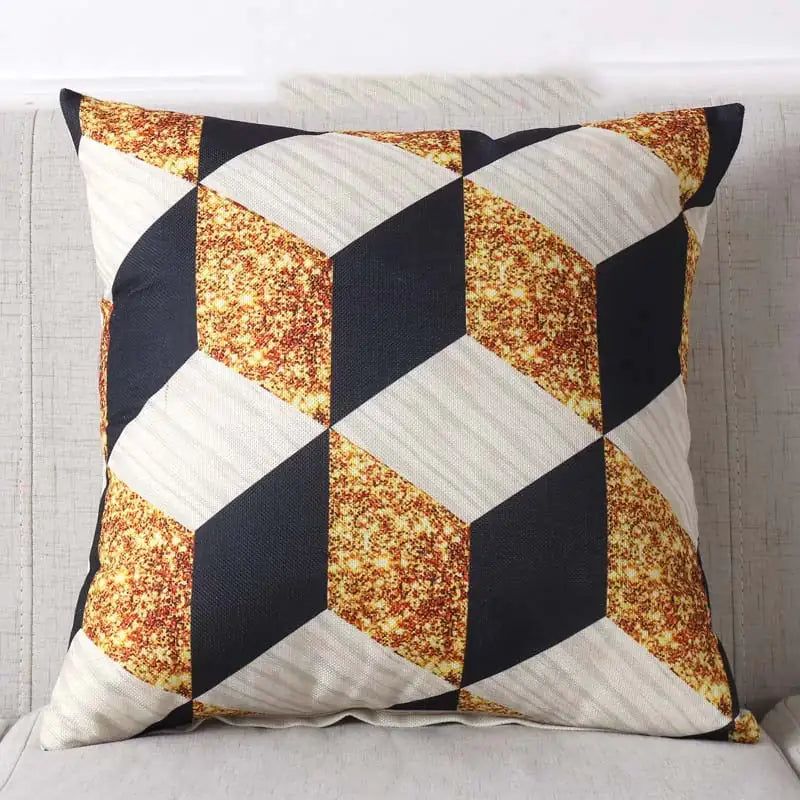 Chic Geometric Linen Pillowcase