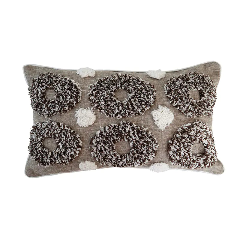 Tufted Cotton Linen Soft Waist Pillow