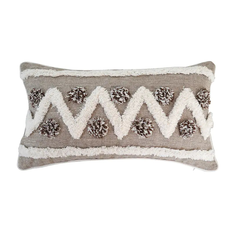 Tufted Cotton Linen Soft Waist Pillow